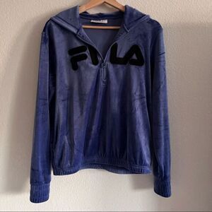 Fila Women's Velour Quarter Zip Hoodie Size S